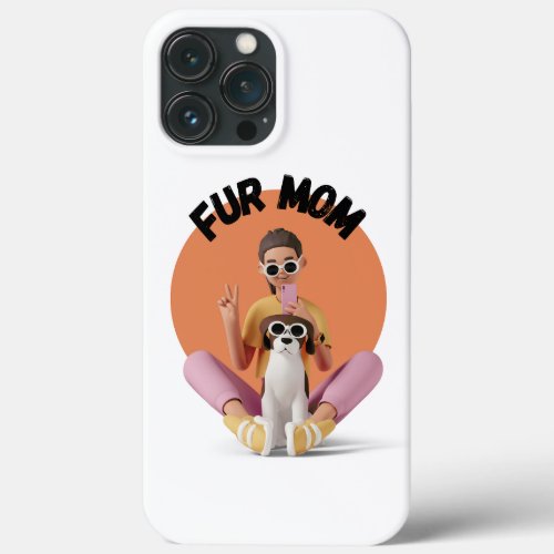 White 3D Fur Mom Phone Case