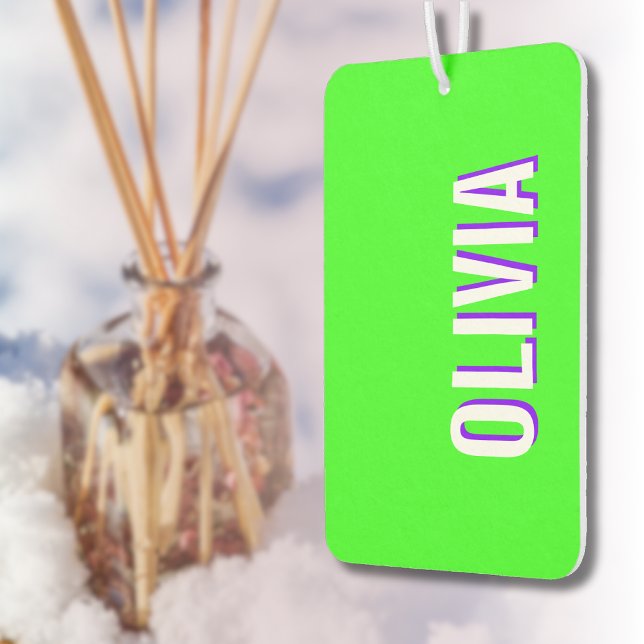 White 3D Indigo Modern Name | Trendy Cool Green Air Freshener (Creator Uploaded)