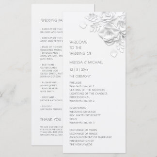 White 3D Roses Floral Program