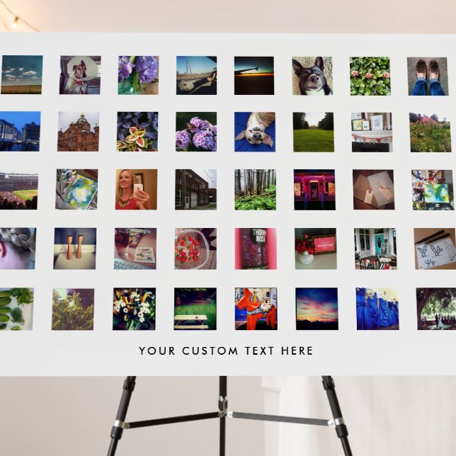 White 40 Photo Collage Birthday Party Foam Board (In Situ (Stand))