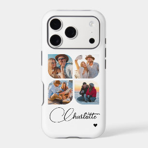 White 4 Photo Personalized Name iPhone 17 Pro Case