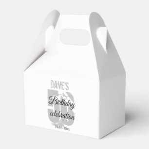 White 50th Any Age Birthday Party Custom Favor Boxes