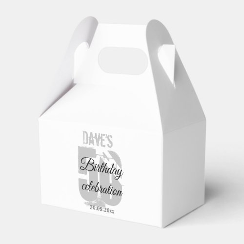 White 50th Any Age Birthday Party Custom  Favor Boxes