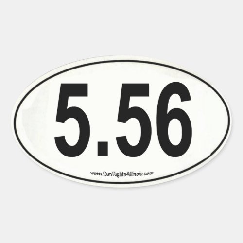 White 556 Marathon Type Oval sticker