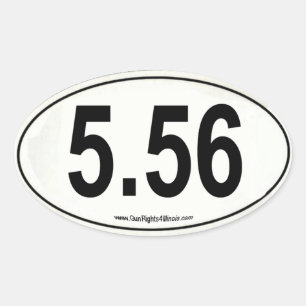 White 5.56 Marathon Type Oval sticker