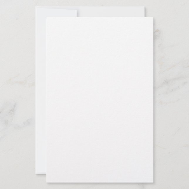 White 5.5" x 8.5" Matte Paper Blank Wedding Menu  (Front)