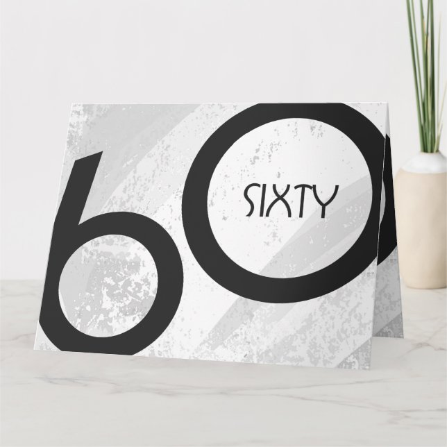 White 60 Decade Birthday Card (Front)