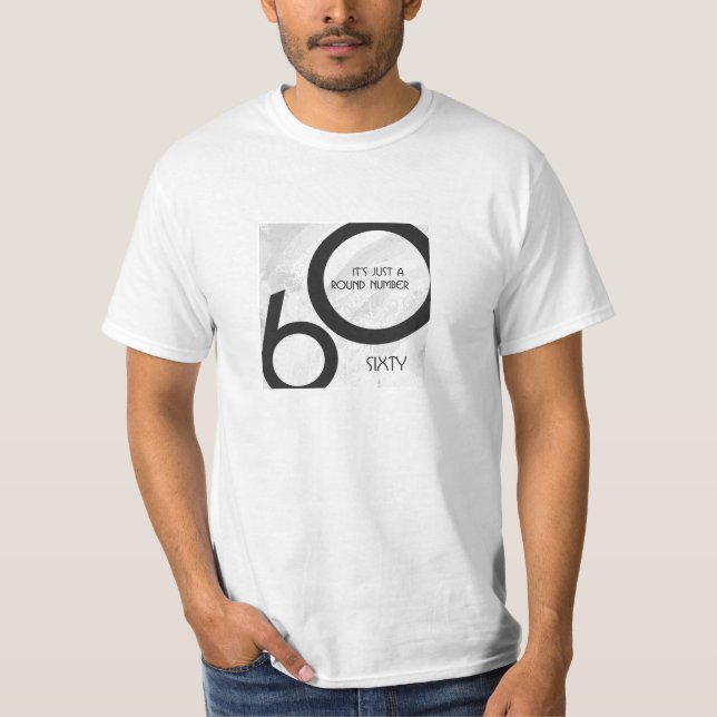 White 60 Decade Birthday T-Shirt (Front)