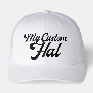 WHITE 6 Panel Custom Trucker Hat Blank Template