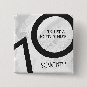 White 70 Decade Birthday Button
