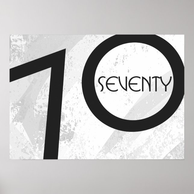 White 70 Decade Birthday Poster (Front)