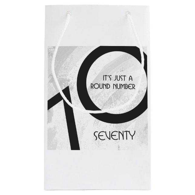 White 70 Decade Birthday Small Gift Bag (Back)