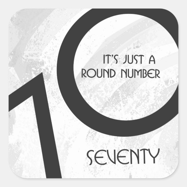 White 70 Decade Birthday Square Sticker (Front)