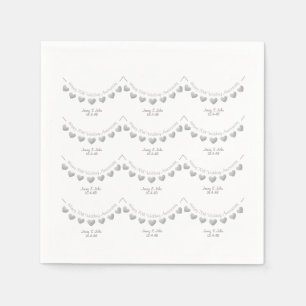White 70th Platinum Wedding Anniversary napkins