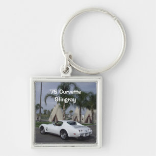 White '75 Corvette Stingray Keychain