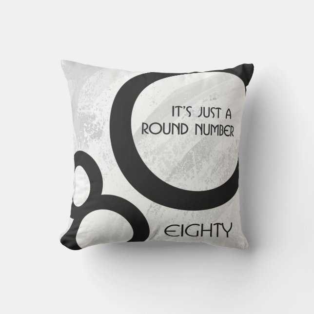 White 80 Decade Birthday Throw Pillow (Front)