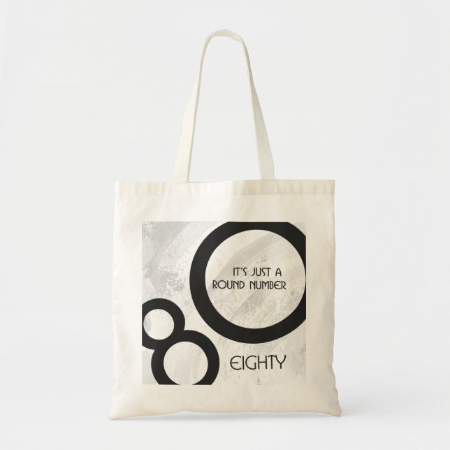 White 80 Decade Birthday Tote Bag (Front)