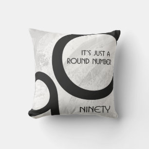 White 90 Decade Birthday Throw Pillow