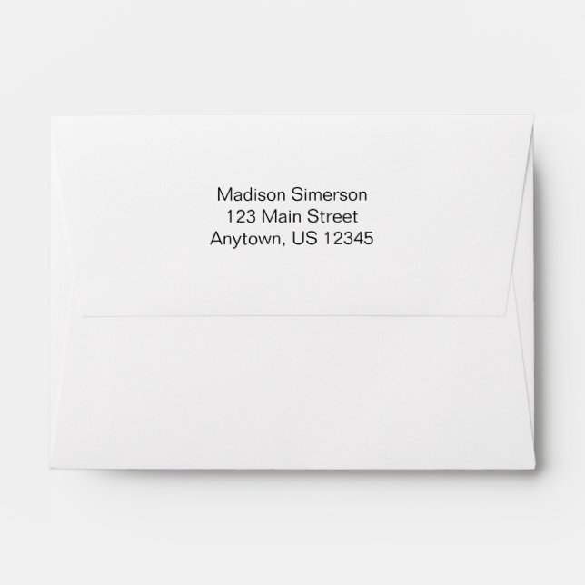 White A6 4x6 Back Flap Return Address Envelopes (Back (Top Flap))