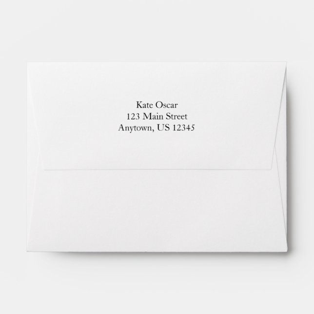 White A6 4x6 Back Flap Return Address Envelopes (Back (Top Flap))