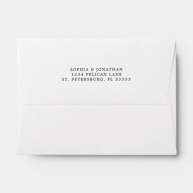 White A6 Wedding Invitation Envelope (Back (Top Flap))