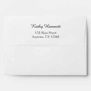 White A7 5x7 Back Flap Return Address Envelopes