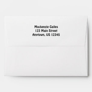 White A7 5x7 Back Flap Return Address Envelopes