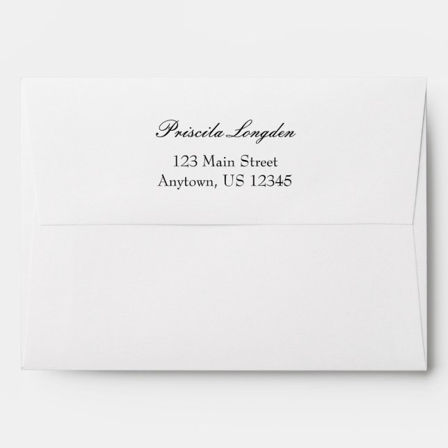 White A7 5x7 Back Flap Return Address Envelopes (Back (Top Flap))