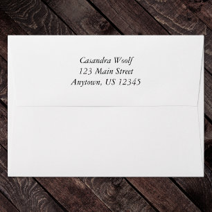 White A7 5x7 Back Flap Return Address Envelopes