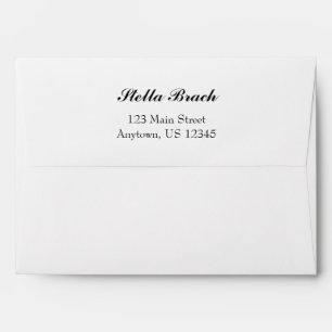 White A7 5x7 Back Flap Return Address Envelopes