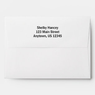 White A7 5x7 Back Flap Return Address Envelopes