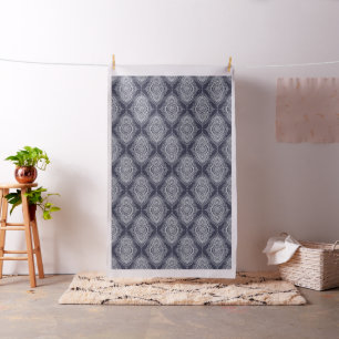 White Abstract lace Teardrops Pattern Fabric