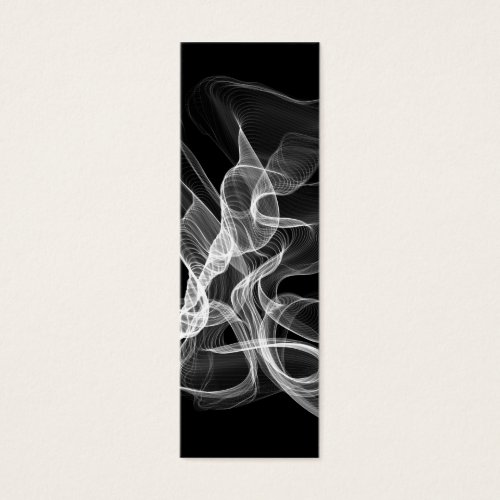 White Abstract Swirl On Black Business Card Template