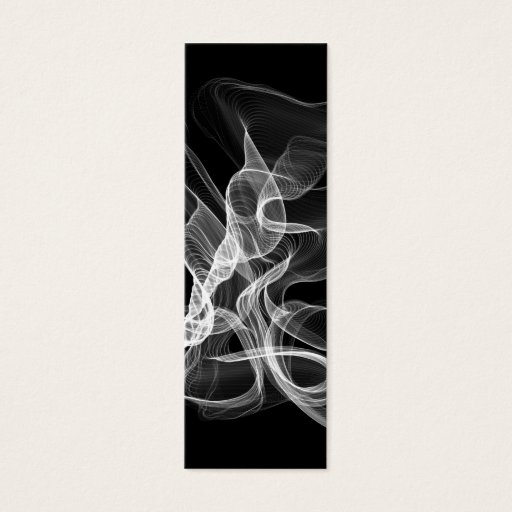 Customizable White Abstract Swirl On Black Business Card Template