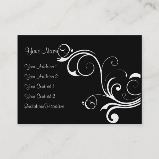 Customizable White Abstract Vintage Business Card Template
