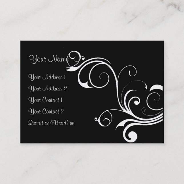 White Abstract Vintage Business Card (Front)