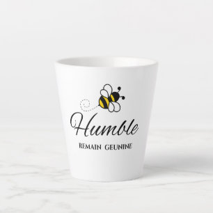 WHITE ACCENT 12OZ LATTE MOTIVATIONAL BEE HUMBLE MUG