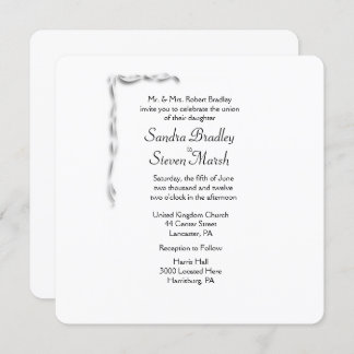 White Accent Wedding Invitation