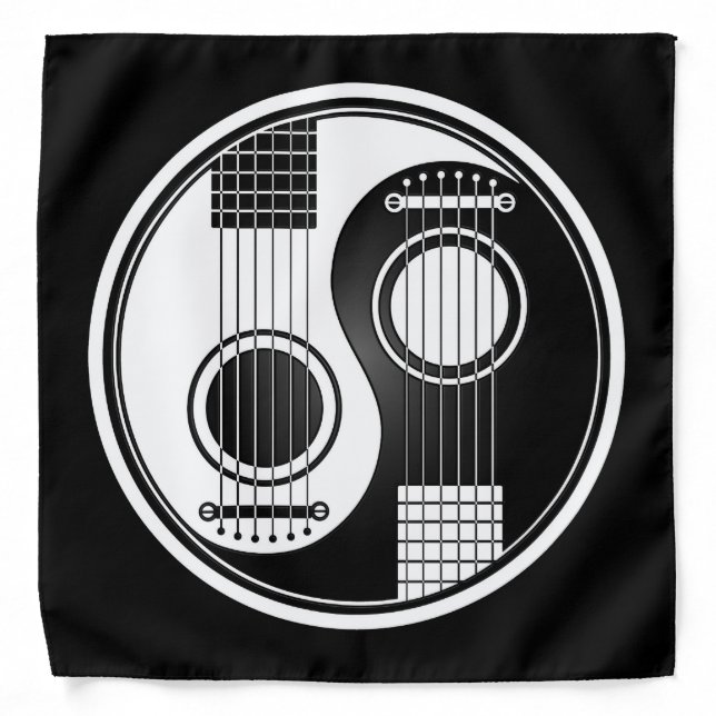 White Acoustic Guitars Yin Yang Bandana (Front)
