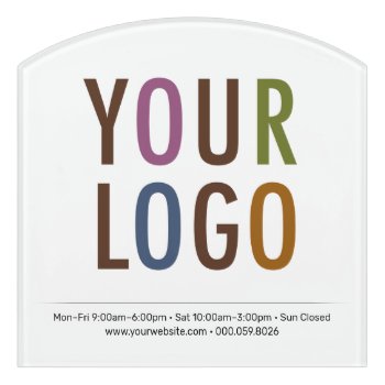 White Acrylic Logo Sign Small Custom Door Sign by MISOOK at Zazzle