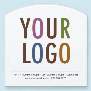 White Acrylic Logo Sign Small Custom Door Sign