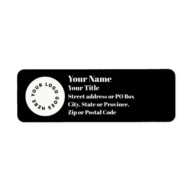 White Add Your Logo Return Address Label (Front)