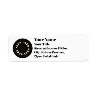 White Add Your Logo Return Address Label