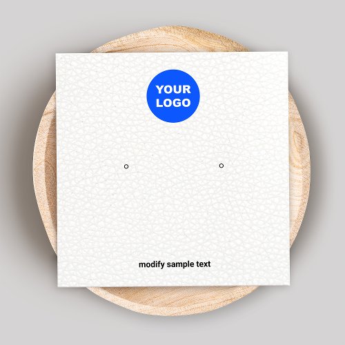 White Add Your Logo Stud Earring Display