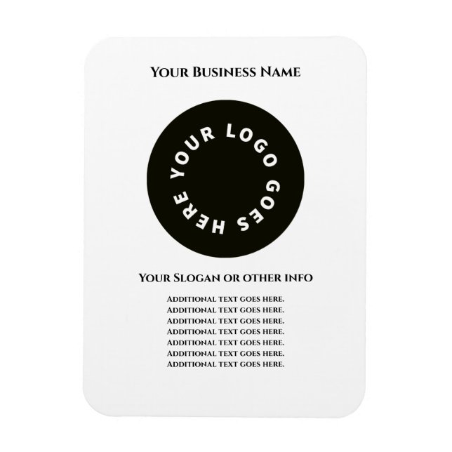 White add your own text and logo magnet (Vertical)