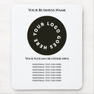 White add your own text and logo mouse pad