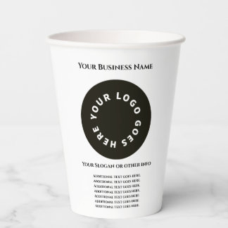 White add your own text and logo paper cups