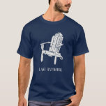 White Adirondack Chair Personalized Souvenir T-Shirt<br><div class="desc">Add the name of your favorite vacation spot or a fun slogan to create your own custom graphic t-shirt. This tee features an illustration of a wooden Adirondack chair in white and your own text below.</div>