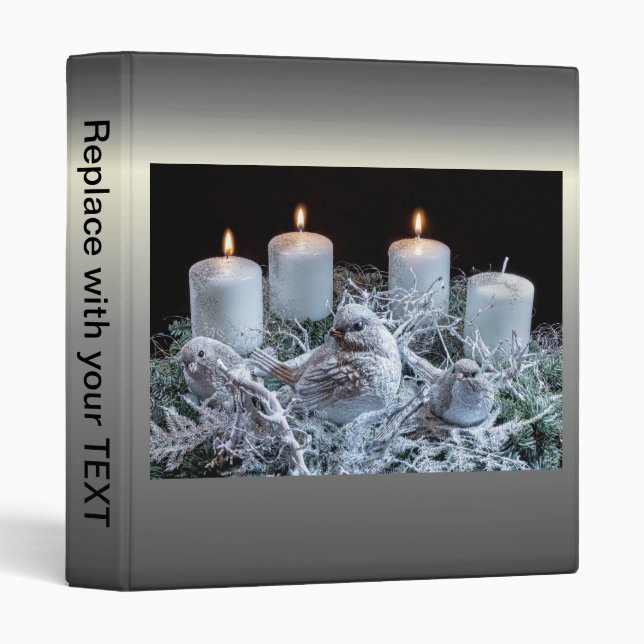 White Advent Wreath 3 Ring Binder (Front/Spine)