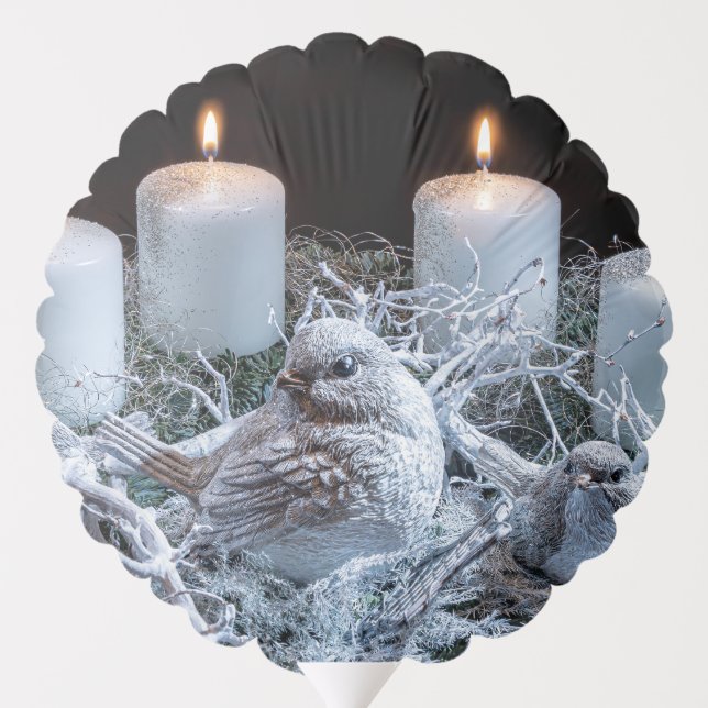 White Advent Wreath Balloon (Back)